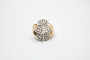 10-karat Yellow Gold Diamond Cluster Ring Size of 6 & 1/2