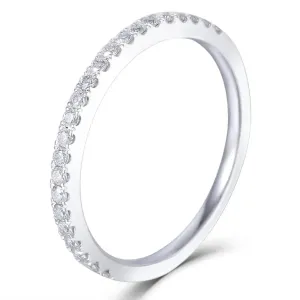 10k White Gold Moissanite Half Eternity Ring