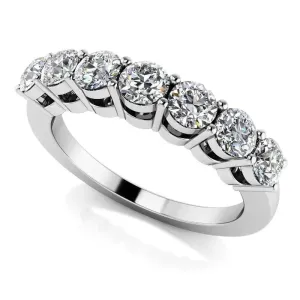 14k White Gold 7 Stone Moissanite Anniversary Band 0.7ct Total