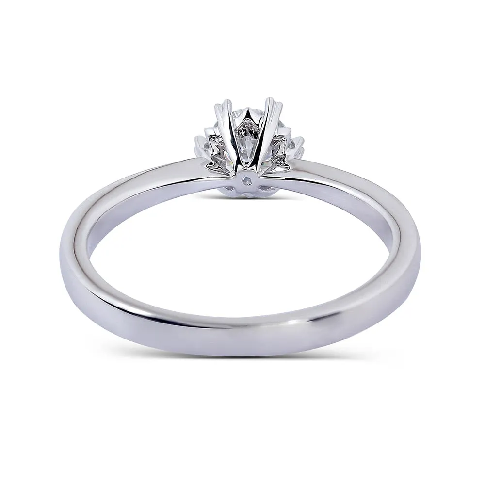 14k White Gold Solitaire Moissanite Ring 0.5ct