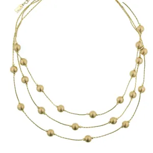 1928 Jewelry Matte Gold 8mm Faux Pearl Strandage Necklace 16"   3" Extender