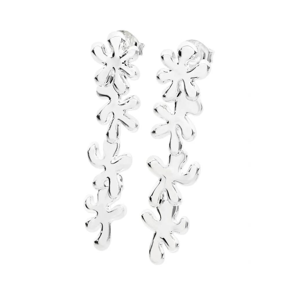 4 Splash Drop Earrings in Sterling Silver