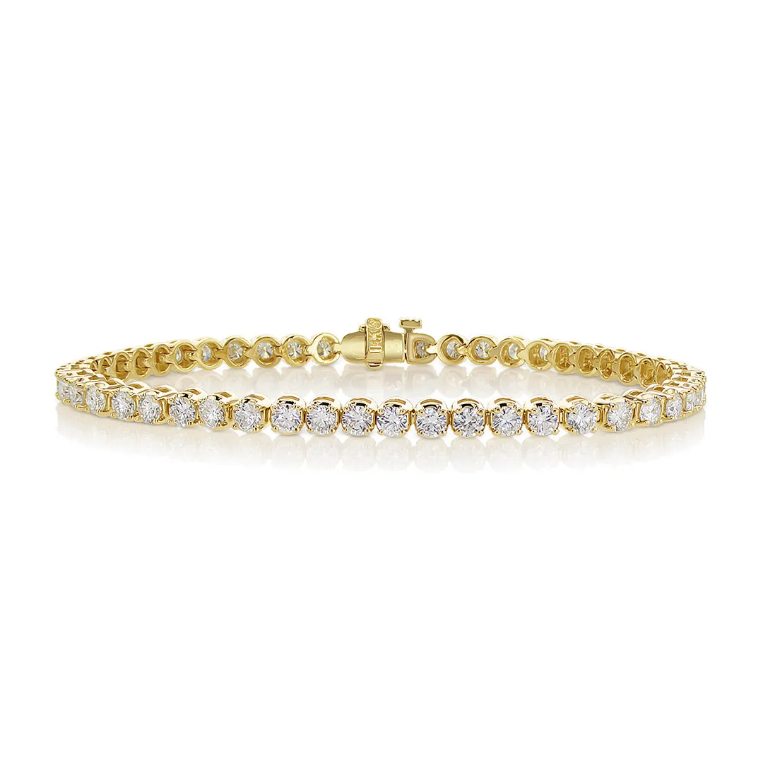 5.13 Cttw Round Diamond 14K Yellow Gold Tennis Bracelet