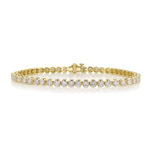 5.13 Cttw Round Diamond 14K Yellow Gold Tennis Bracelet