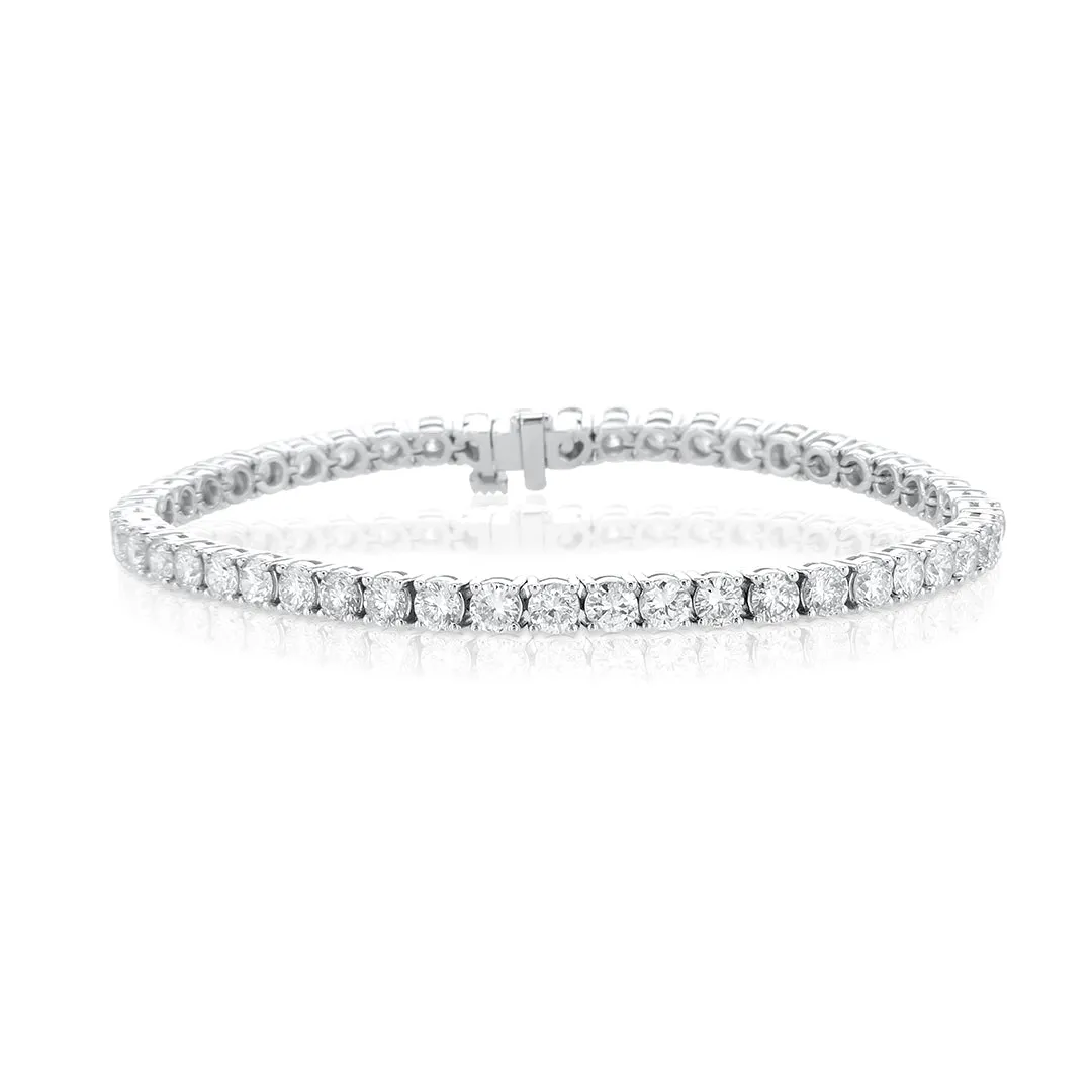 7.32 Cttw Round Diamond 14K White Gold Tennis Bracelet