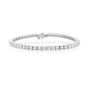 7.32 Cttw Round Diamond 14K White Gold Tennis Bracelet