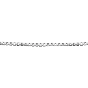 9 ct White Gold Adjustable Venetian Box Chain - Pendant Perfect