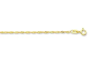 9ct Yellow Gold Singapore Chain Necklace 45cm