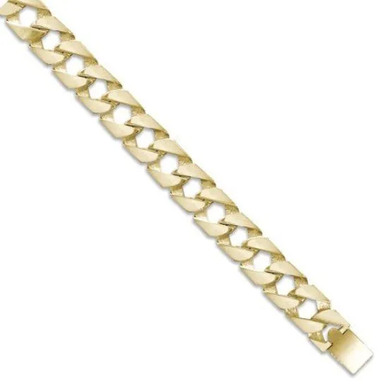 9ct Yellow Gold Solid 16mm 20 Inch Plain Curb Necklace 118.0g