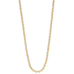 9ct Yellow Gold Solid 7.3mm 20 Inch CZ Belcher Necklace 36.0g