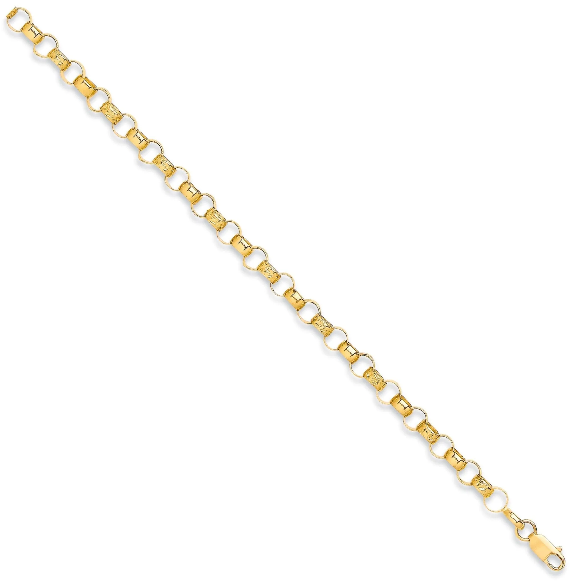 9ct Yellow Gold Solid 7.3mm 20 Inch Patterned Belcher Necklace 38.0g