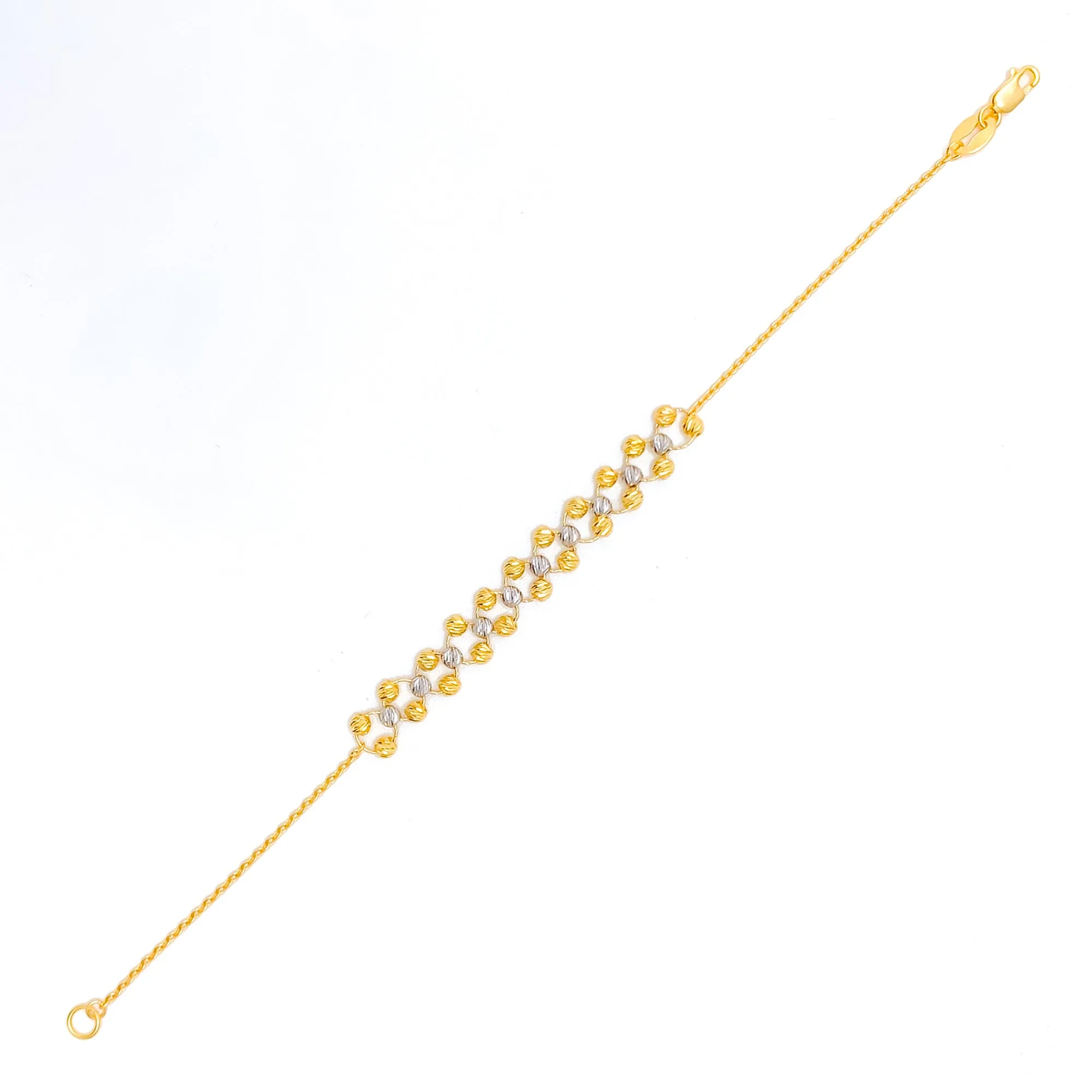 Accented Shimmering Multi-Color 22k Gold Bracelet