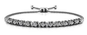 Adjustable X Link Diamond Bracelet with 1.08 ct.(finished) 3.2mm