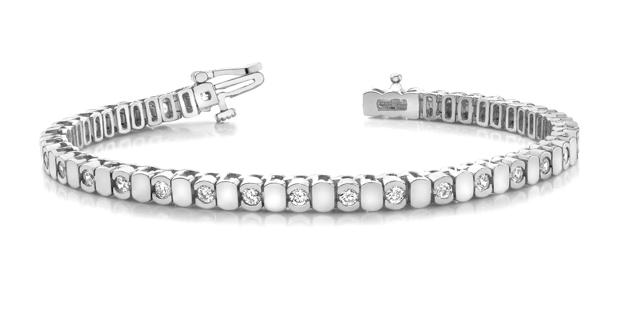 Alternating Bezel Diamond Bracelet with 5.95 ct.(finished) 4.5mm