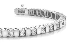 Alternating Bezel Diamond Bracelet with 5.95 ct.(finished) 4.5mm