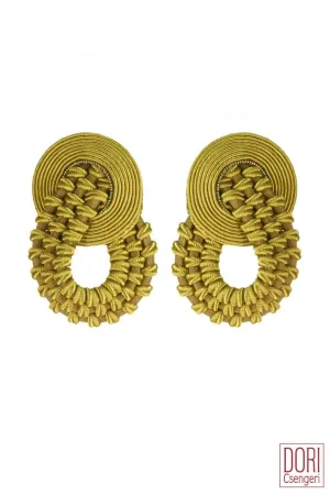 Amelie Unique Mustard Earrings