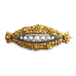 Art Nouveau Pearl Brooch