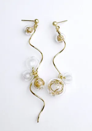 Asymmetrical Swirl Sphere Earrings