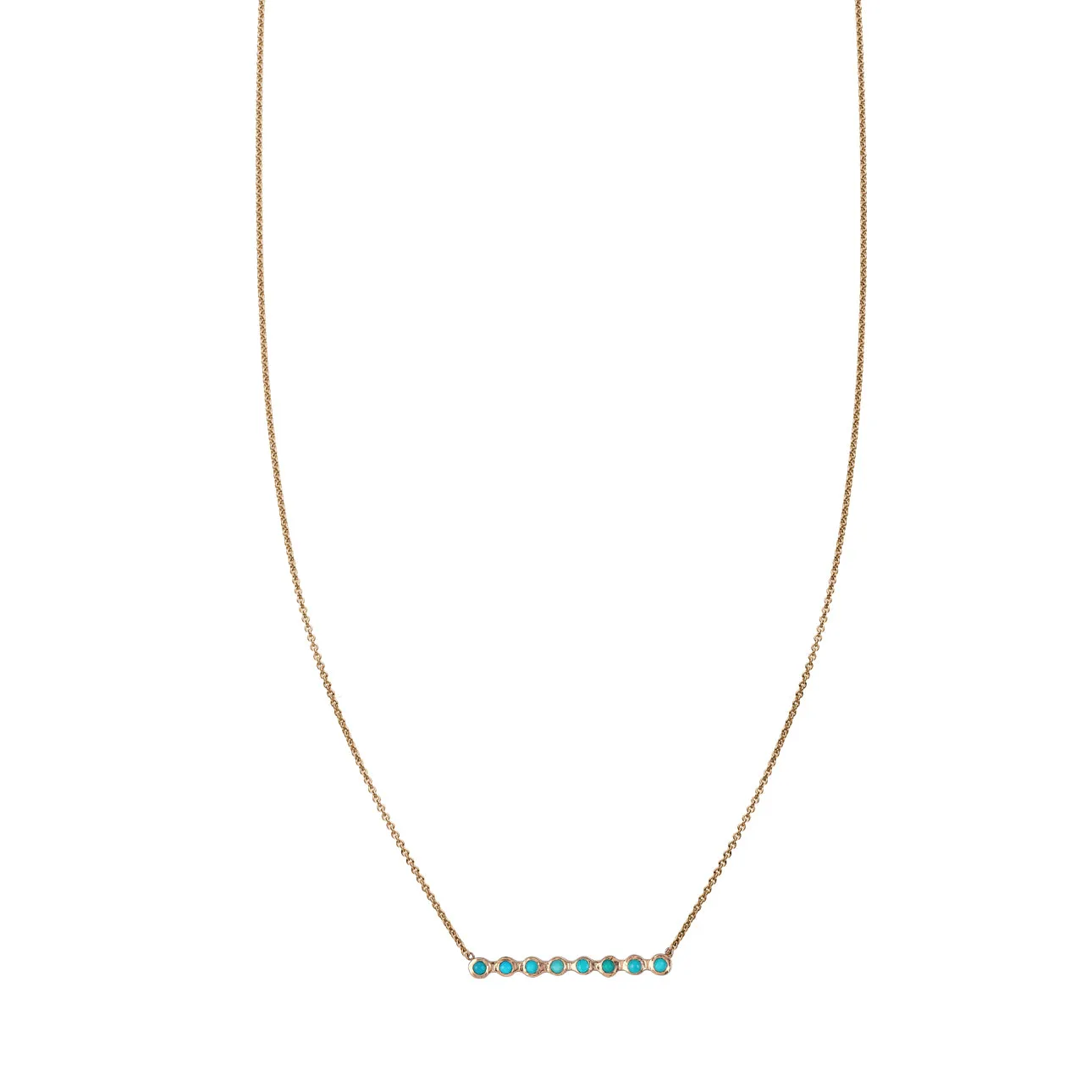 Bezel Set Turquoise Bar Necklace