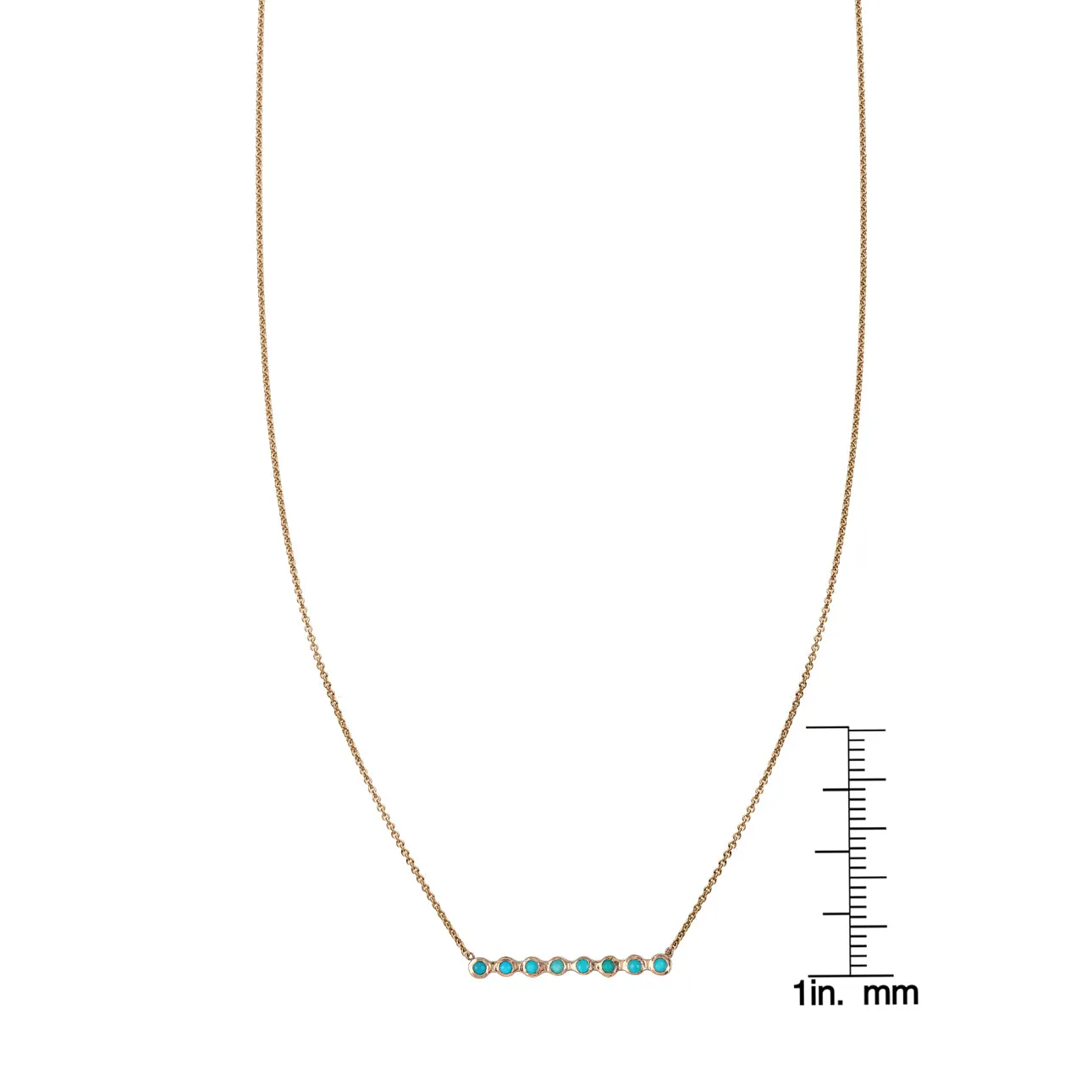 Bezel Set Turquoise Bar Necklace