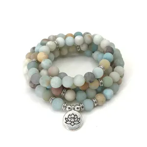 Blue Zen 108 Mala Beads Bracelet