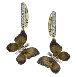 Butterfly Earrings in 18k Gold with Diamonds