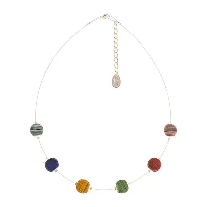 Carrie Elspeth Rainbow Strata Colourful Beaded Spaced Necklace