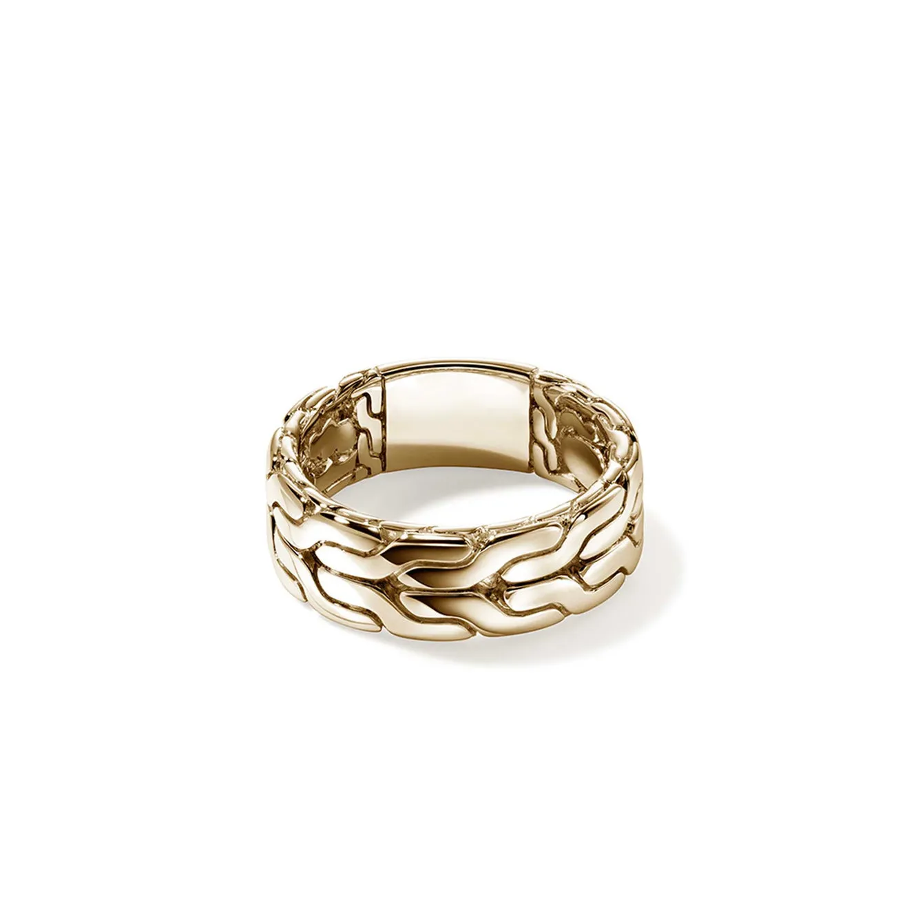 Carved Chain Ring, Gold