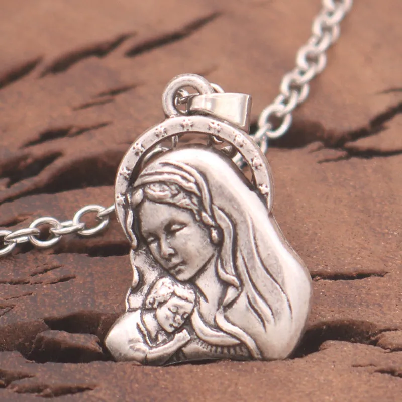 Celestial Madonna Pendant - Unique Norse Legacy Necklace for Men