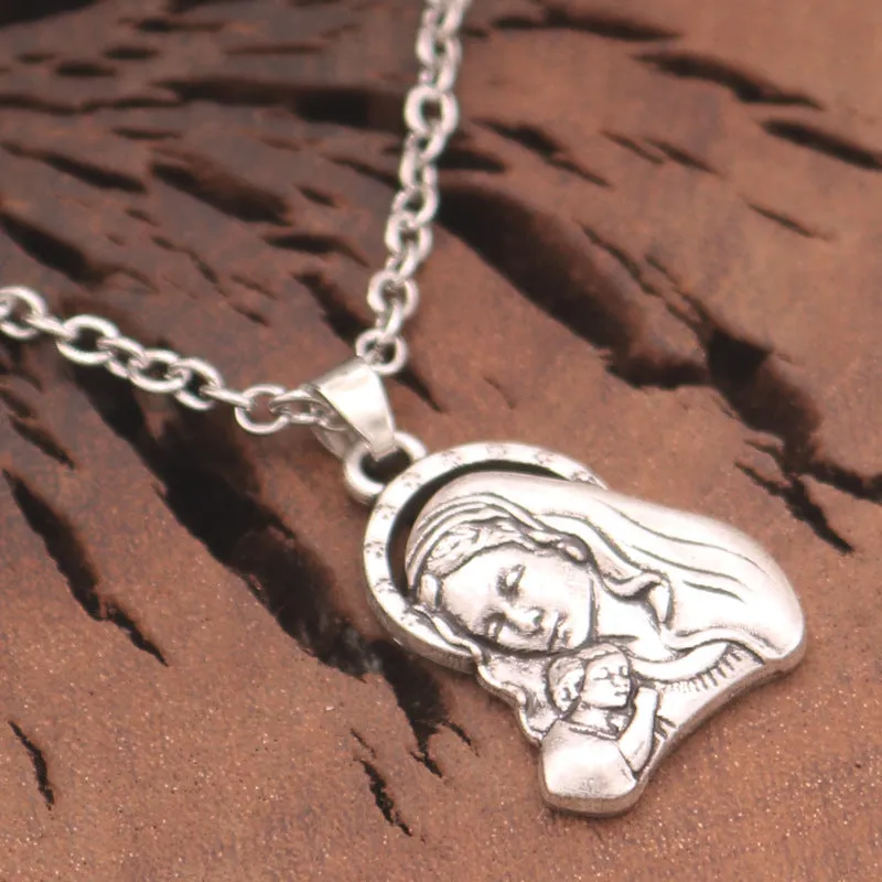 Celestial Madonna Pendant - Unique Norse Legacy Necklace for Men