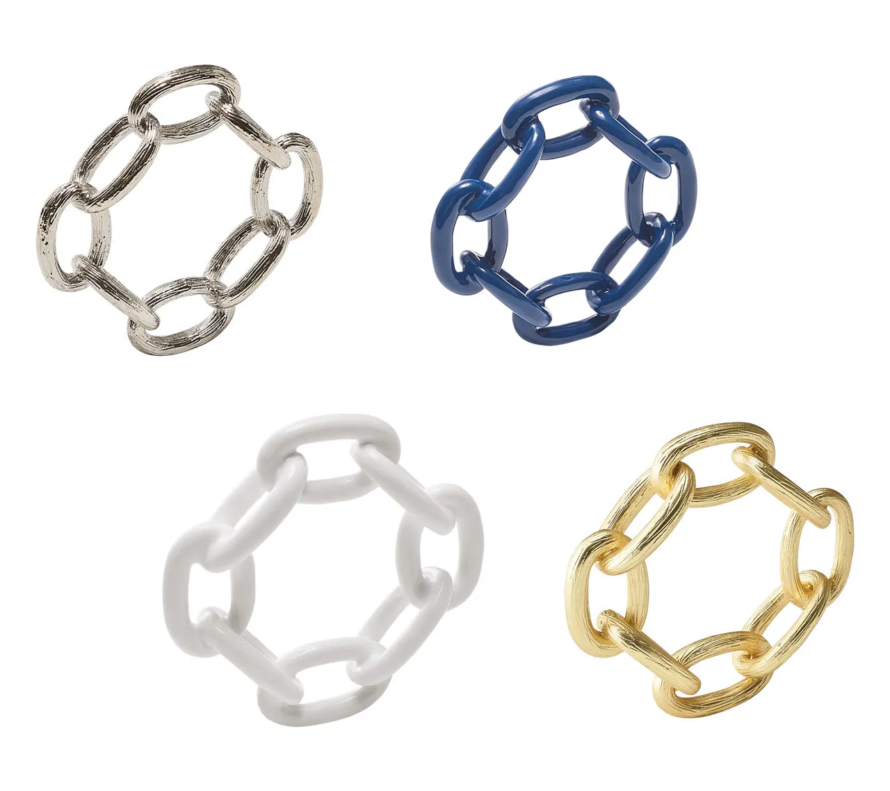 Chain Link Napkin Rings, Set of 4