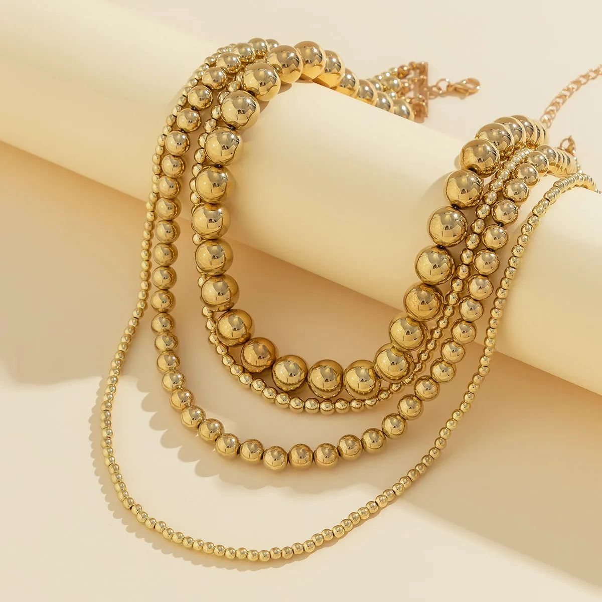 Cross-border Style Multi-Layered Bead stacked necklaces with niche style and detachable love-shaped personalized necklaces