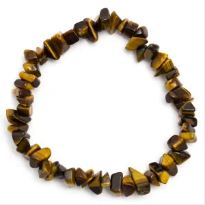 Crystal Elasticated Chip Bracelet - Golden Tigers Eye