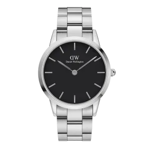 Daniel Wellington Iconic Link 36 Silver & Black Watch