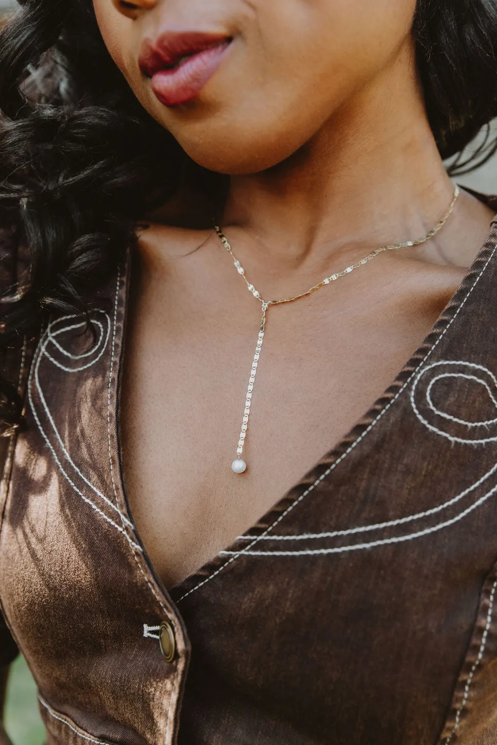 Details by CoatTails Pearl Gold Necklace