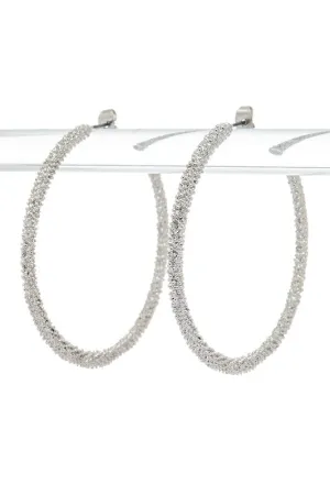 Distinctive 55mm Textured Hoop Earrings