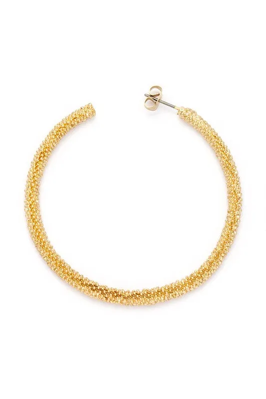 Distinctive 55mm Textured Hoop Earrings