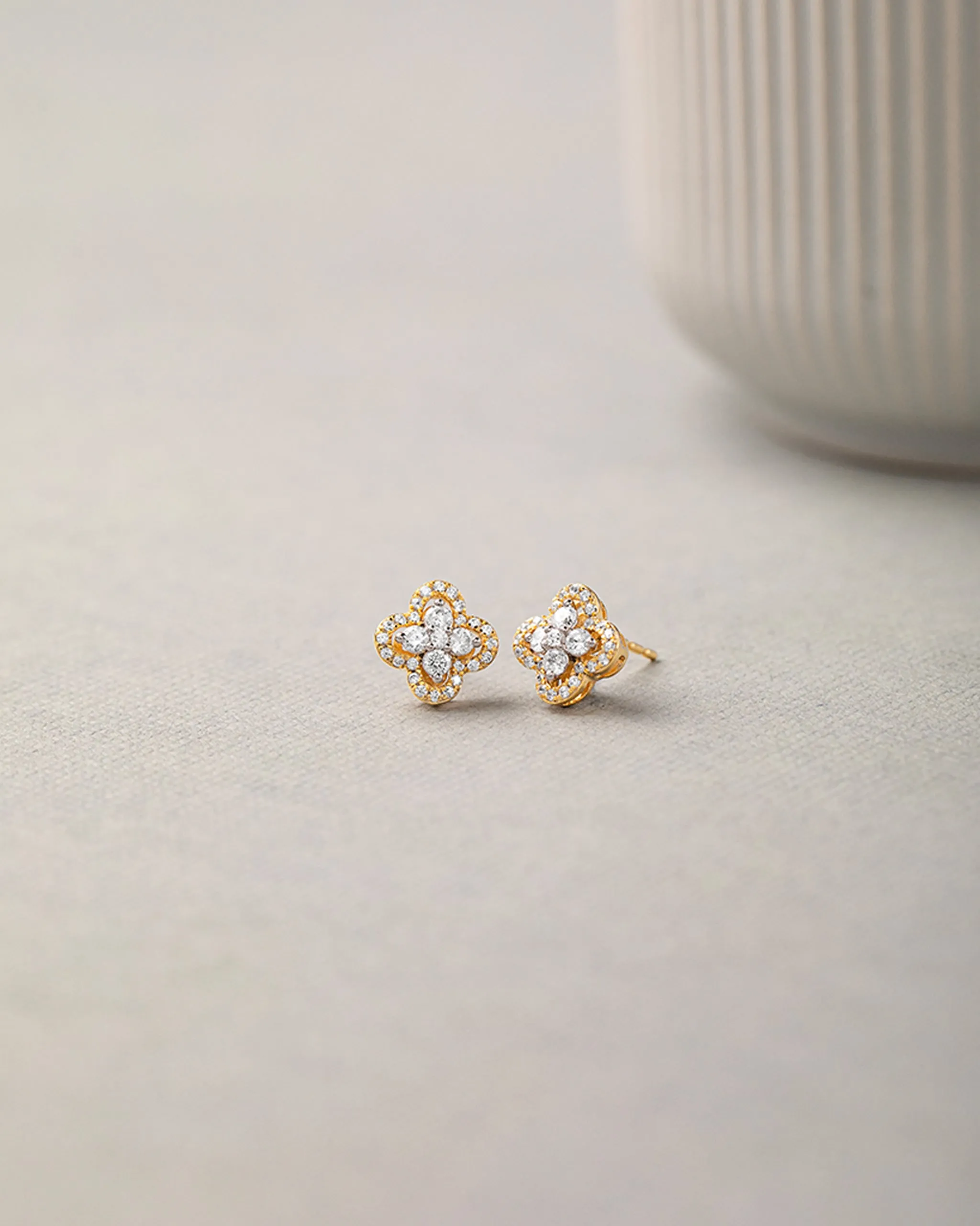 Elegant Clover Diamond Earrings