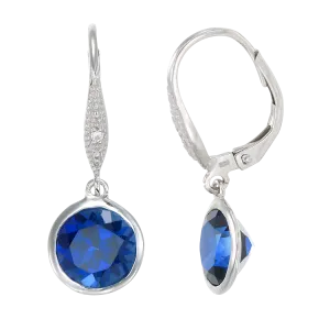 Elegant Hanging Blue Sapphire Earrings