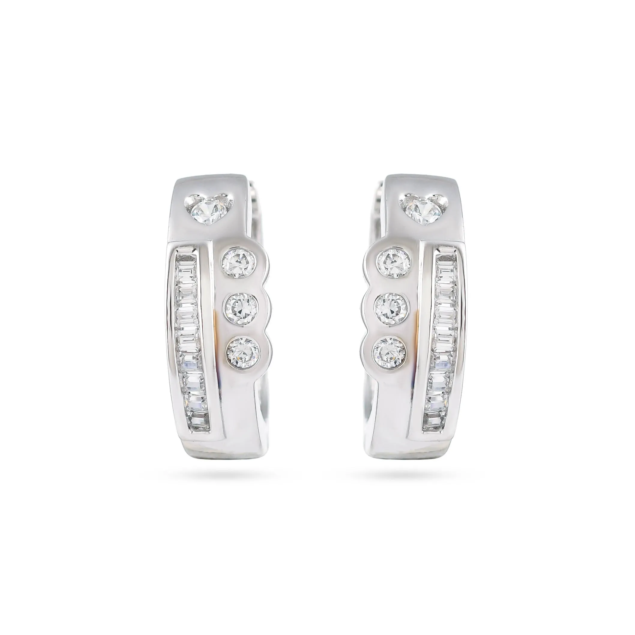 Elegant White Cz Hoop Earrings - From Purl