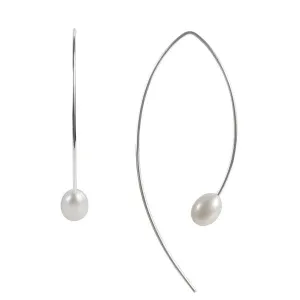 Fairley Pearl Curve Earring Silver