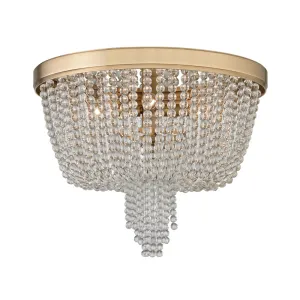 Four Light Flush Mount from the Royalton Collection in Aged Brass Finish by Hudson Valley