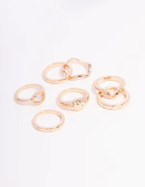 Gold Molten Organic Ball Ring 7-Pack