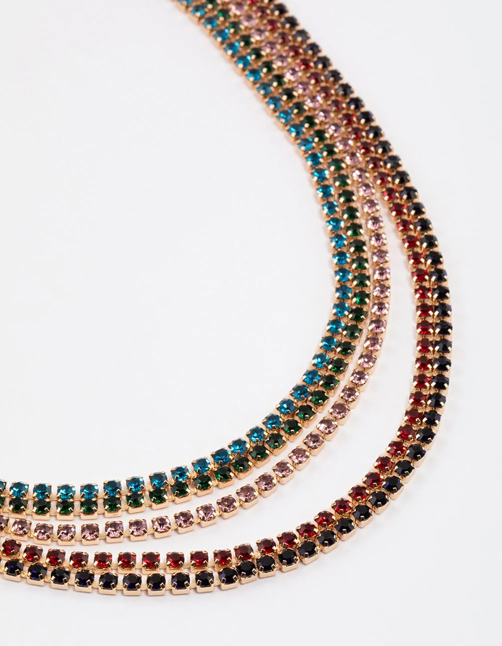 Gold Multi-Row Cup Chain Necklace