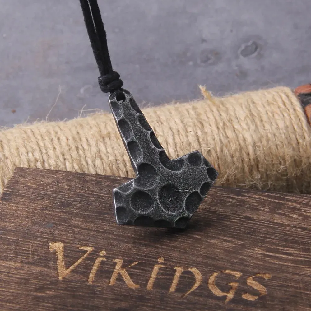 Gray Thor's Hammer Viking Necklace