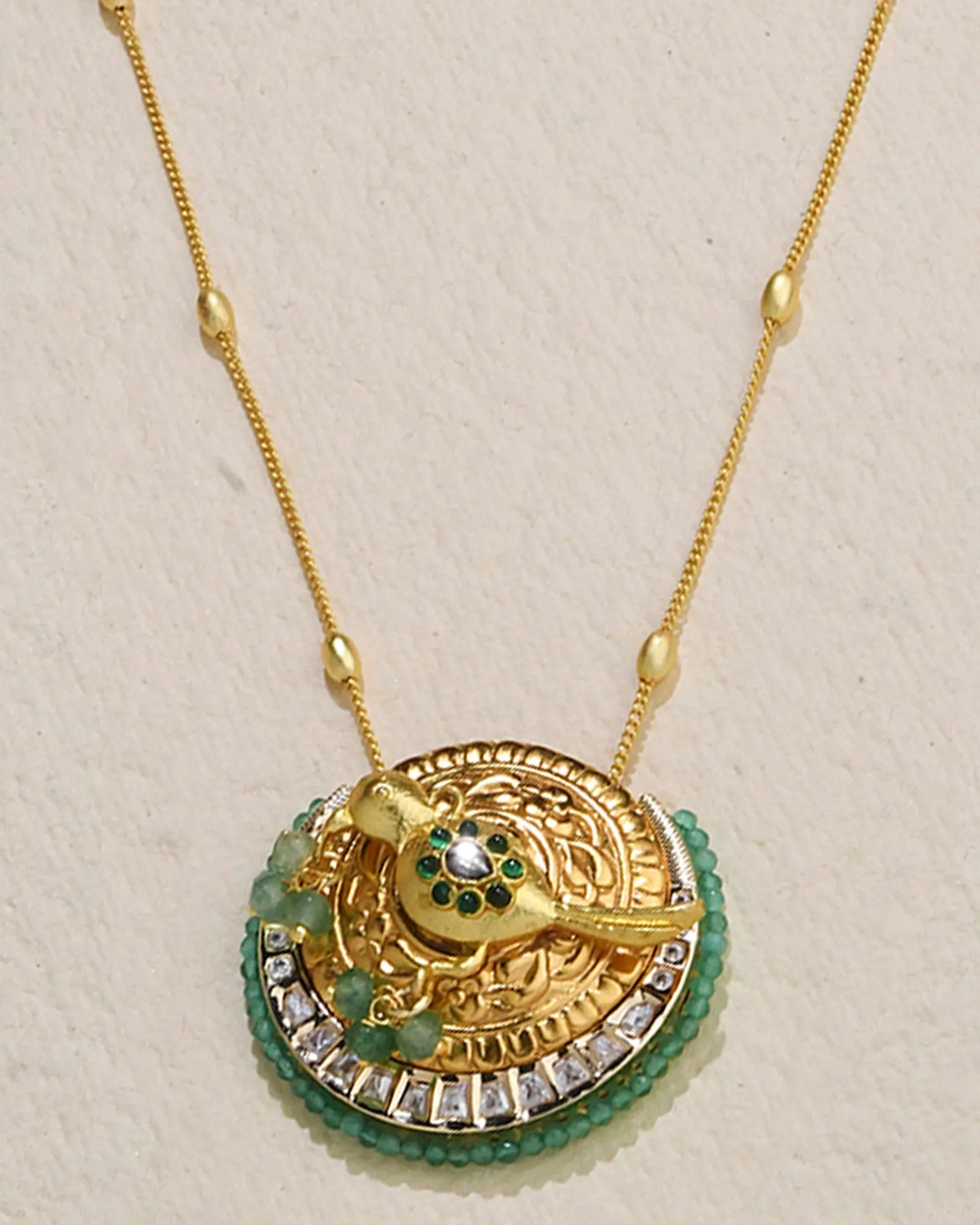 Green-Edged Pendant Necklace