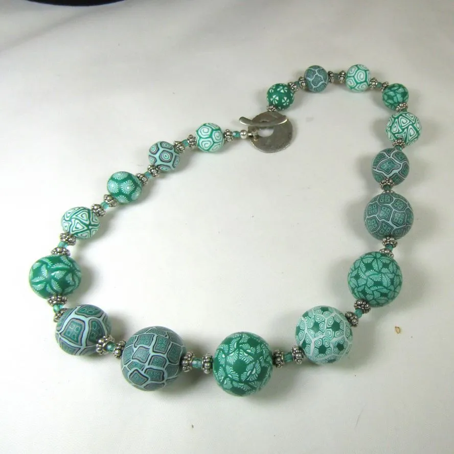 Handmade Green and White Fair Trade Bead Necklace