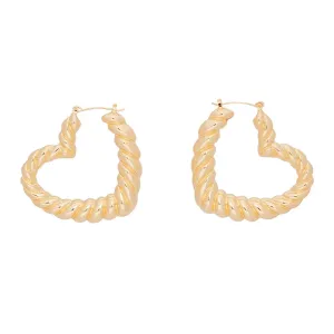 Heart Hoops: Perfect Daily Look and Outfit Boost Gold Earrings