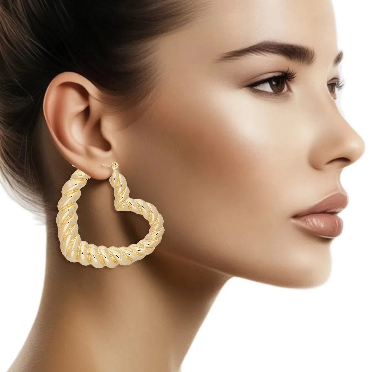 Heart Hoops: Perfect Daily Look and Outfit Boost Gold Earrings