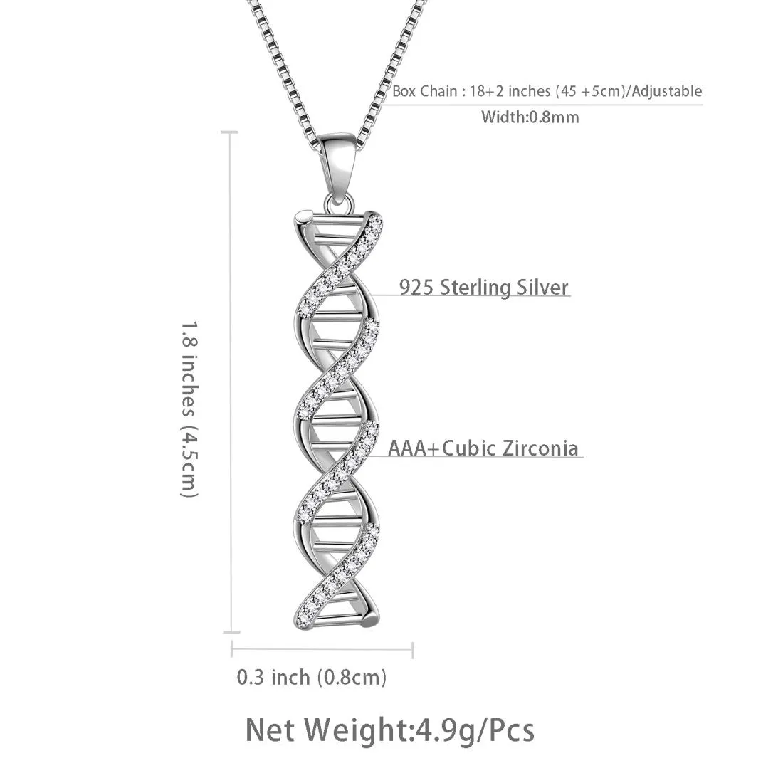 Infinity Spiral DNA Double Helix Necklaces Women Jewelry Pendant Aurora Tears